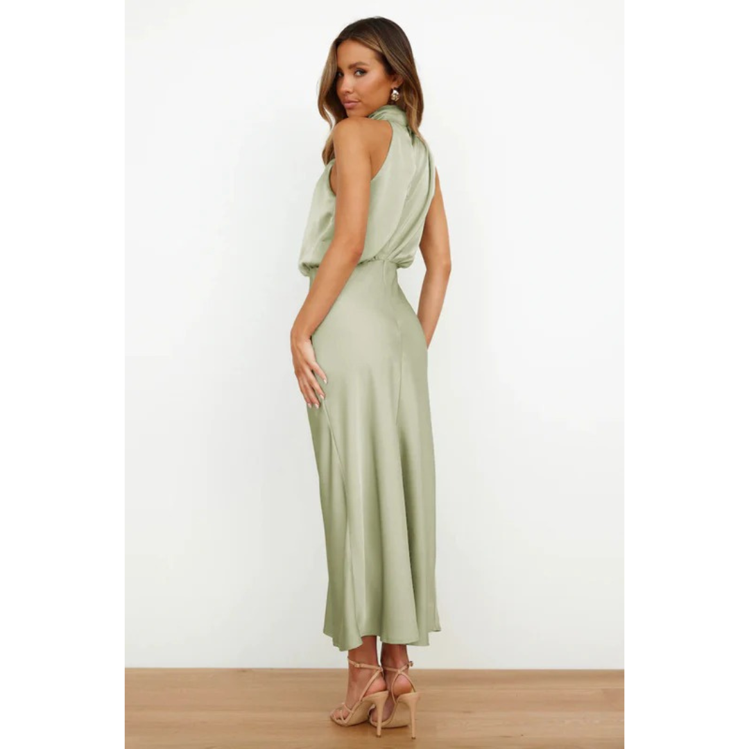Refilwe | Satin Halter Neck Maxi Dress