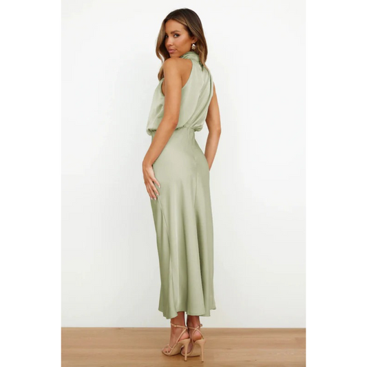 Refilwe | Satin Halter Neck Maxi Dress