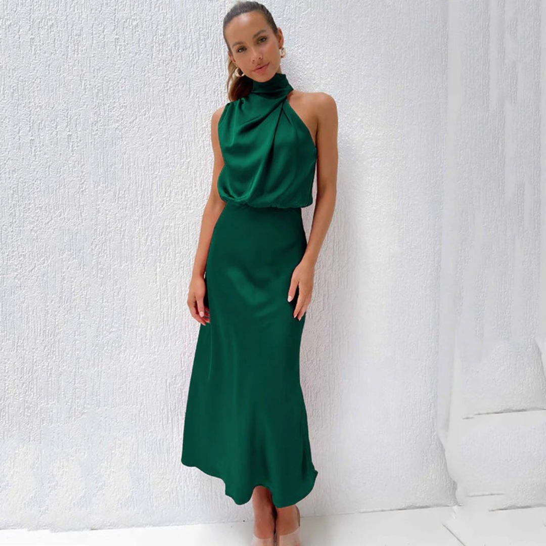 Refilwe | Satin Halter Neck Maxi Dress