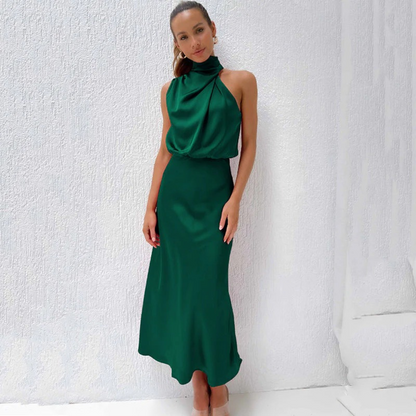 Refilwe | Satin Halter Neck Maxi Dress