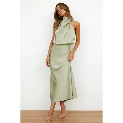 Refilwe | Satin Halter Neck Maxi Dress