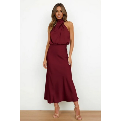 Refilwe | Satin Halter Neck Maxi Dress