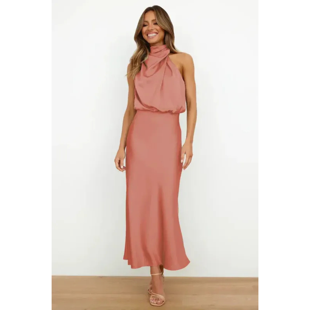 Refilwe | Satin Halter Neck Maxi Dress