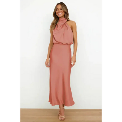 Refilwe | Satin Halter Neck Maxi Dress