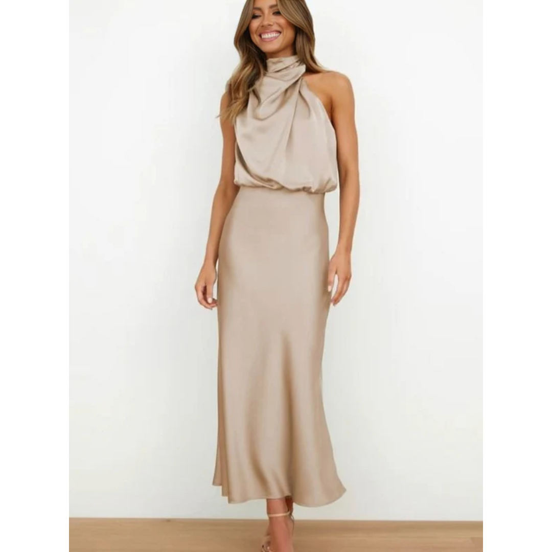 Refilwe | Satin Halter Neck Maxi Dress