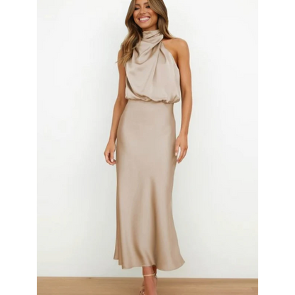 Refilwe | Satin Halter Neck Maxi Dress