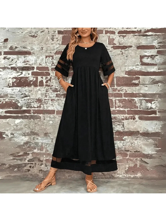 Sibongile | Sheer Panel Relaxed Maxi Dress