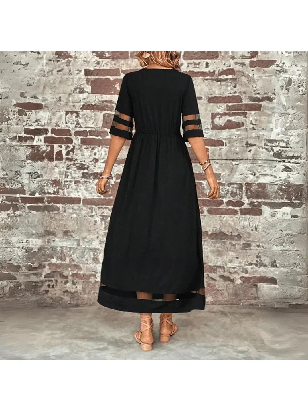 Sibongile | Sheer Panel Relaxed Maxi Dress