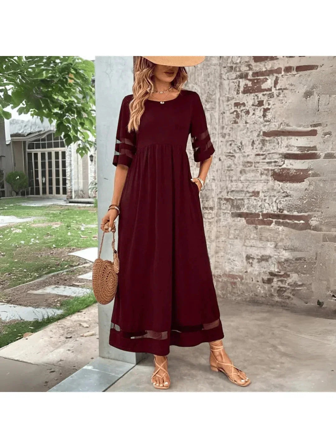 Sibongile | Sheer Panel Relaxed Maxi Dress