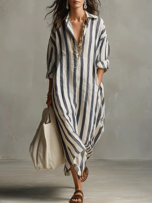 Zinhle | Women's Maxi Shirt Dress with Pockets