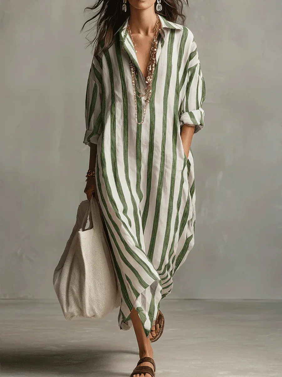 Zinhle | Women's Maxi Shirt Dress with Pockets