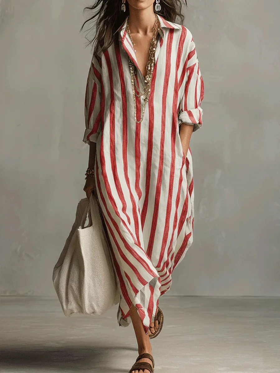 Zinhle | Women's Maxi Shirt Dress with Pockets
