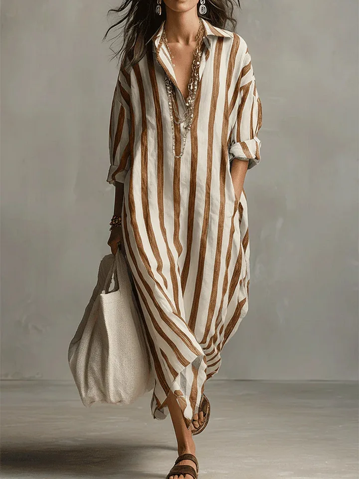 Zinhle | Women's Maxi Shirt Dress with Pockets