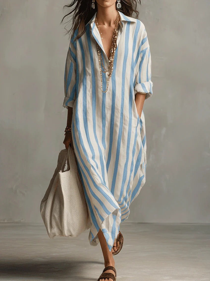 Zinhle | Women's Maxi Shirt Dress with Pockets